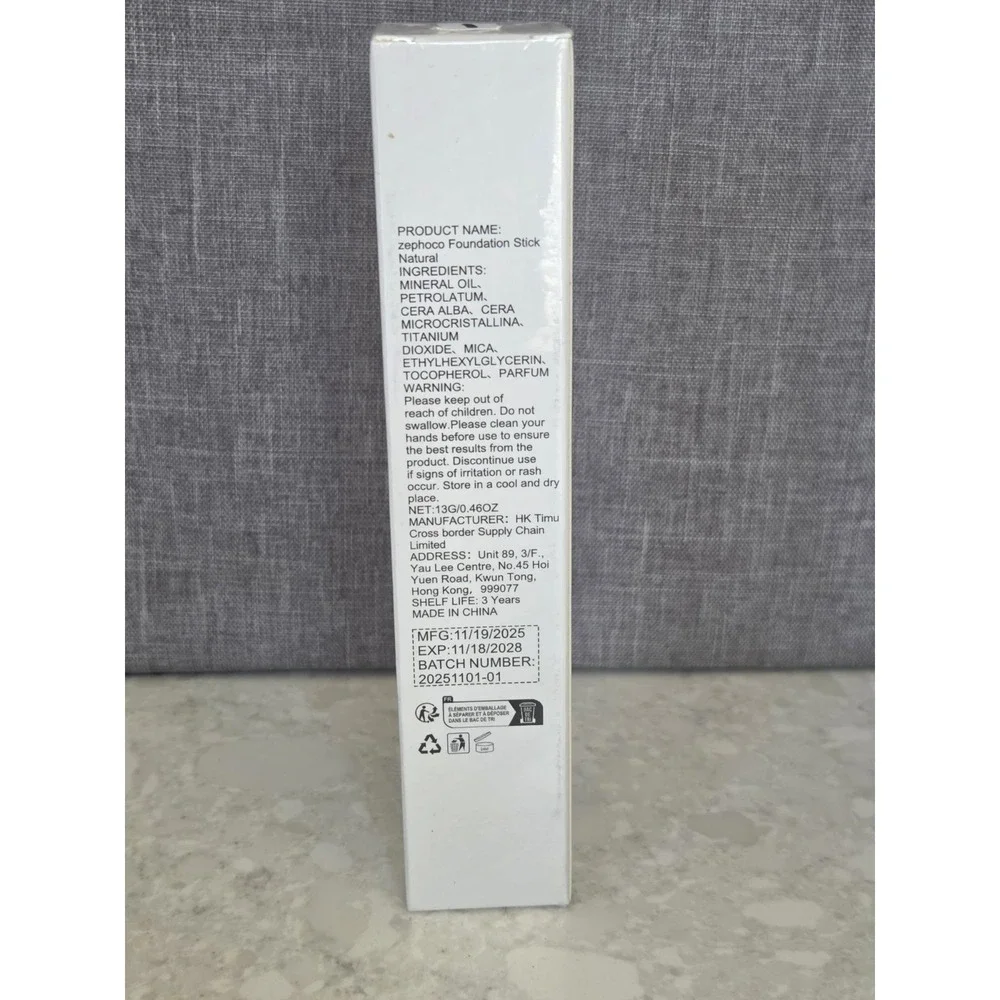Zephoco Color Changing Foundation Stick (NATURAL) Shade Exp. 11/18/2028